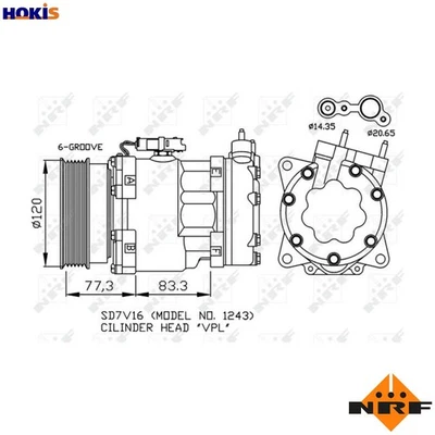 COMPRESSOR AIR CONDITIONING 32266 FOR PEUGEOT FIAT LANCIA CITROEN 2.9L 6cyl 406 - Image 1 of 4