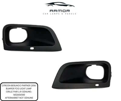 CITROEN BERLINGO PARTNER 2018– BUMPER FOG LIGHT LAMP GRILLE PAIR L+R 1632656580 - Image 1 of 4