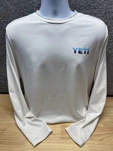 Made By YETI Herren Medium Weiß Langarm Performance Oberteil Rundhals Stretch - Bild 1 von 8