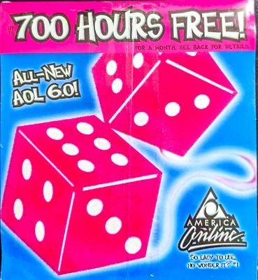 "FUZZY DICE" America Online Collectible / Install Disc, Vintage AOL CD v6.0! - Image 1 of 2
