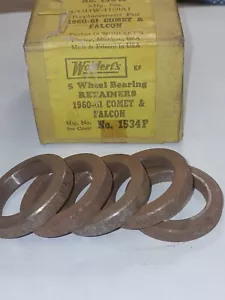Retenedor de cojinete de rueda Wohlert's 1534F 1960-61 Comet Falcon paquete de 5 piezas nuevo en stock - Imagen 1 de 3