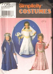 Simplicity 7795 Sewing Pattern Child's Princess Costumes Size 3-8 uncut - Picture 1 of 2