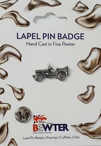 Army JEEP Car Pin, English Pewter, Lapel Pin Badge, Coat-Hat Badge BEW82 - Picture 1 of 6