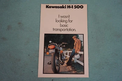 NOS 1975 Kawasaki H1 500 Dealer Motorcycle Sales Brochure - Image 1 of 3