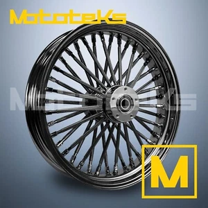 16X3.5 FAT CRYSTAL SPOKE WHEEL 40 STAINLESS HARLEY SOFTAIL SPORTSTER DYNA FRONT - Picture 1 of 5