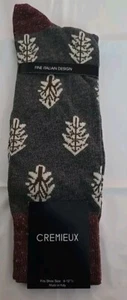 Cremieux ITALIAN FINE DESIGN Crew Socks Mens 6-12.5 Trees Gray Multi New - Picture 1 of 5