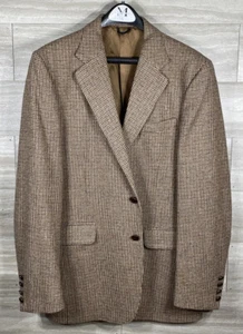 Levis Tweed Hahnentritt Blazer Herren 42 L Einreiher Braun Gefüttert Vintage - Bild 1 von 7