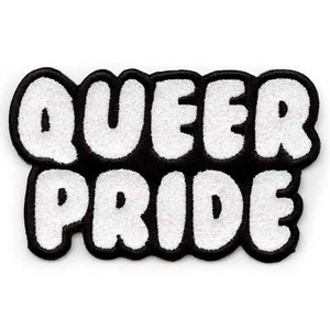 Patch écriture Queer Pride inclus LGBTQ + communauté brodé à repasser - Photo 1/2