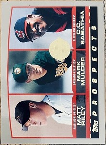 2000 Topps Prospects C.C. Sabathia/Matt Riley/Mark Mulder RC #446 | Indians