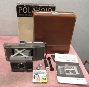 Vintage Polaroid J-66 Land Camera w/ Leather Carrying Case, Box & Accessories - Picture 1 of 18