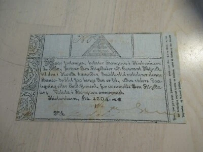 1 Rigsdaler Courant 1804 Denmark Banknote Blue Paper - Image 1 of 3