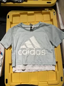 Camiseta corta Adidas para mujer de malla ID talla pequeña verde menta color pastel - Imagen 1 de 5
