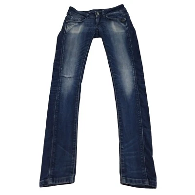 Pantalones de mezclilla ajustados G Star Raw Midge Cody para mujer 26X32" azul bolsillos con cremallera moto Foto 1 de 4