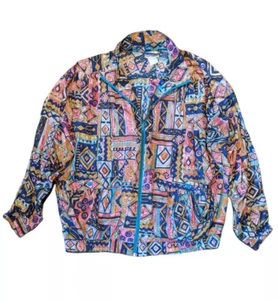 Chaqueta Rompevientos Multicolor De Colección Talla L Jantzen Clásicos Años 80 90 Impresión Total - Imagen 1 de 10
