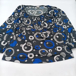 Venezia Top Womens Size 14-16 Multicolor Circles Design Tunic - Picture 1 of 5