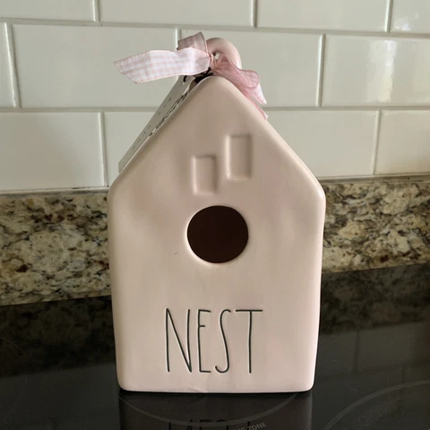Rae Dunn Birdhouse Decorative Light Pink Nest Artisan Collection by Magenta Cover