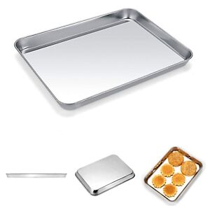 Baking Bake Sheet Pan Stainless Steel Oven Rectangle Tray Cookies Small Toaster