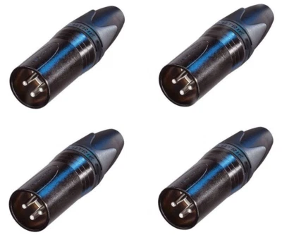 (PAQUETE DE 4) NEUTRIK NC3MXX-BAG Conector de montaje de cable macho XLR de 3 pines - Carcasa negra Foto 1 de 2