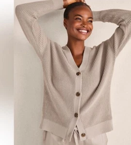 Haven well within Organic Cotton, Shaker Stitch Strickjacke - Latte - Bild 1 von 12