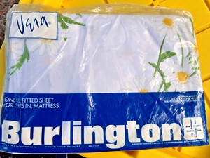 Vintage 70s Burlington Daisy Vera Neumann Full Fitted Sheet in Original Pkg NEW! - Picture 1 of 2