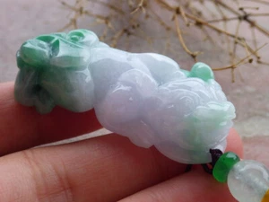 Certified Green Natural A Jade jadeite Pendant Dragon Pi Xiu Coin 风水貔貅 668668 - Picture 1 of 10
