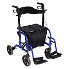 Aidapt Deluxe 2 in 1 Rollator 4 Wheeled Walker Seat Transit Chair Mobility Aid