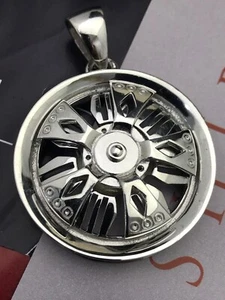 Unique Silver CI Chrome "Spinner Rim" Belt Buckle - Picture 1 of 9