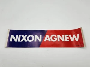 Vintage, President Nixon and Agnew Campaign Original Bumper Sticker. - Picture 1 of 6
