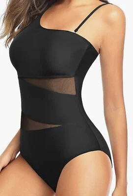 Tempt Me Women’s Black One Piece Swimsuit Cutout Mesh NWT Size L - Image 1 of 4