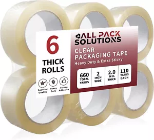 Packing Tape 2”x110 Yard Heavy Duty Clear Sealing Tape, 2.0mil Thick Carton Tape - Picture 1 of 9