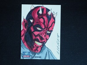 2011 Topps Star Wars Galaxy Darth Maul Sketch #1/1 MINT