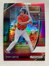 MINT 2020 Red and Purple Hyper PRIZM Evan Carter Rookie Card Panini Draft Picks