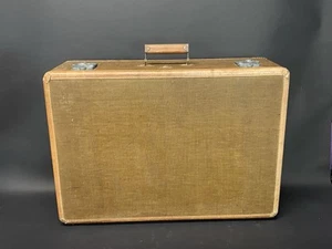 Vintage Wheary Luggage Tweed Exterior Suitcase Fantastic Latches Hardcase SFK - Picture 1 of 24