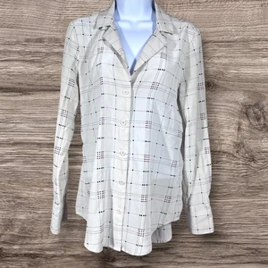 Equipment Femme 100% Silk Blouse Womens S Ivory Button Front Collared V-Neck - Picture 1 of 7
