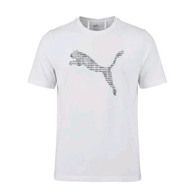 Camiseta Puma Logo Para Hombre XL Blanca Cuello Redondo Algodón Elastizada Transpirable Gimnasio Informal Foto 1 de 4