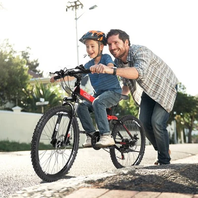 24 inch Folding  Mountain Bike 21 Speed Bicycle High-Tensile Frame MTB Bikes - Image 1 of 4