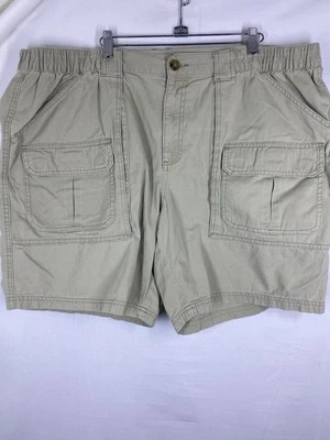 Croft & Barrow Cargo Shorts Mens Size 48 Beige Tan Multi Pocket Hiking Khakis US - Image 1 of 4