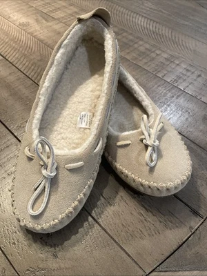 Zapatilla mocasín de gamuza LL Bean para mujer talla 8M (hearthside Sherpa forrada #244819) Foto 1 de 4