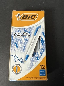BIC Clic Stic Retractable Ball Pen, Medium Point, 1.0mm, Blue, 12-Count - Picture 1 of 2