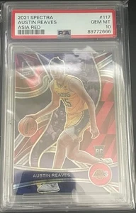2021-22 Panini Spectra - Rookies Austin Reaves #117 Asia Red Prizm (RC) PSA 10 - Picture 1 of 2