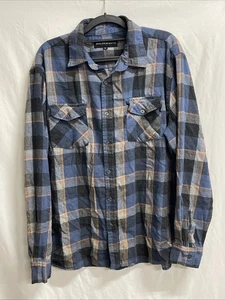 Molokai Surf Co. Para Hombres Azul Algodón Poliéster Manga Larga Franela a Cuadros Talla XL - Imagen 1 de 15