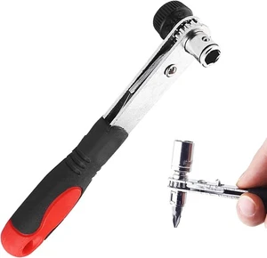 Double Sided Socket Screwdriver Ratchet Wrench Dual Head Tool Black - Imagen 1 de 6