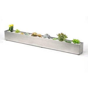 Trough Rectangle Planter Long Window Sill Planter Box Stainless Steel Window ... - Picture 1 of 8