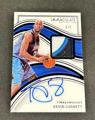 2022 Kevin Garnett Immaculate Purple Patch Jersey Auto 8/8 Autograph Jersey SP - Image 1 of 4
