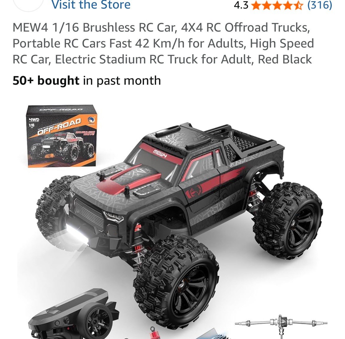 ホビーラジコン RAPIDLY 4*4 wheel drive off road Amazon.com: RocHobby 1/7 Ridge Racer U4 RC Truck 4WD RS 80km