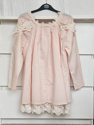 Lined Cotton Blouse With Lace Detailing (Size 12)) - Image 1 of 4