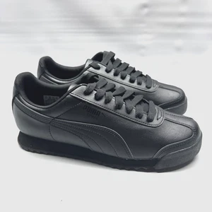 Puma Roma Basic Triple Black Men's 7.5 M Lace Up Athletic Shoes 35357217 - Picture 1 of 11
