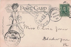 1906 Bryn Mawr via Ardmore to Gladyne, Pennsylvania Cancels on Photo Postcard - Picture 1 of 2