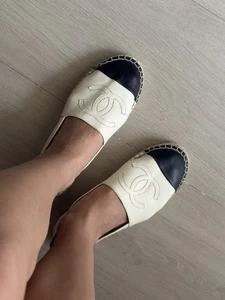 Chanel Leather Espadrilles Slip on Beige size 39 - Picture 1 of 16