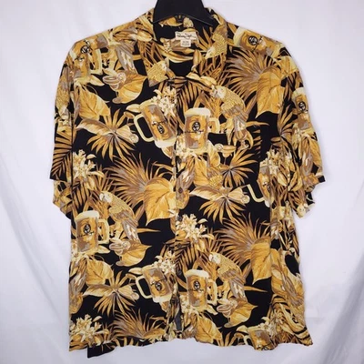 Camisa Hawaiana Panama Jack Para Hombre 3XL Floral Cerveza Loro Foto 1 de 4